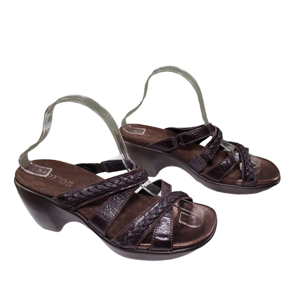 Naot Dark Brown Strappy Wedge Sandals